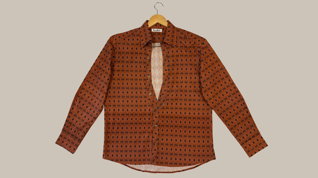 camicia a maniche lunghe arancione