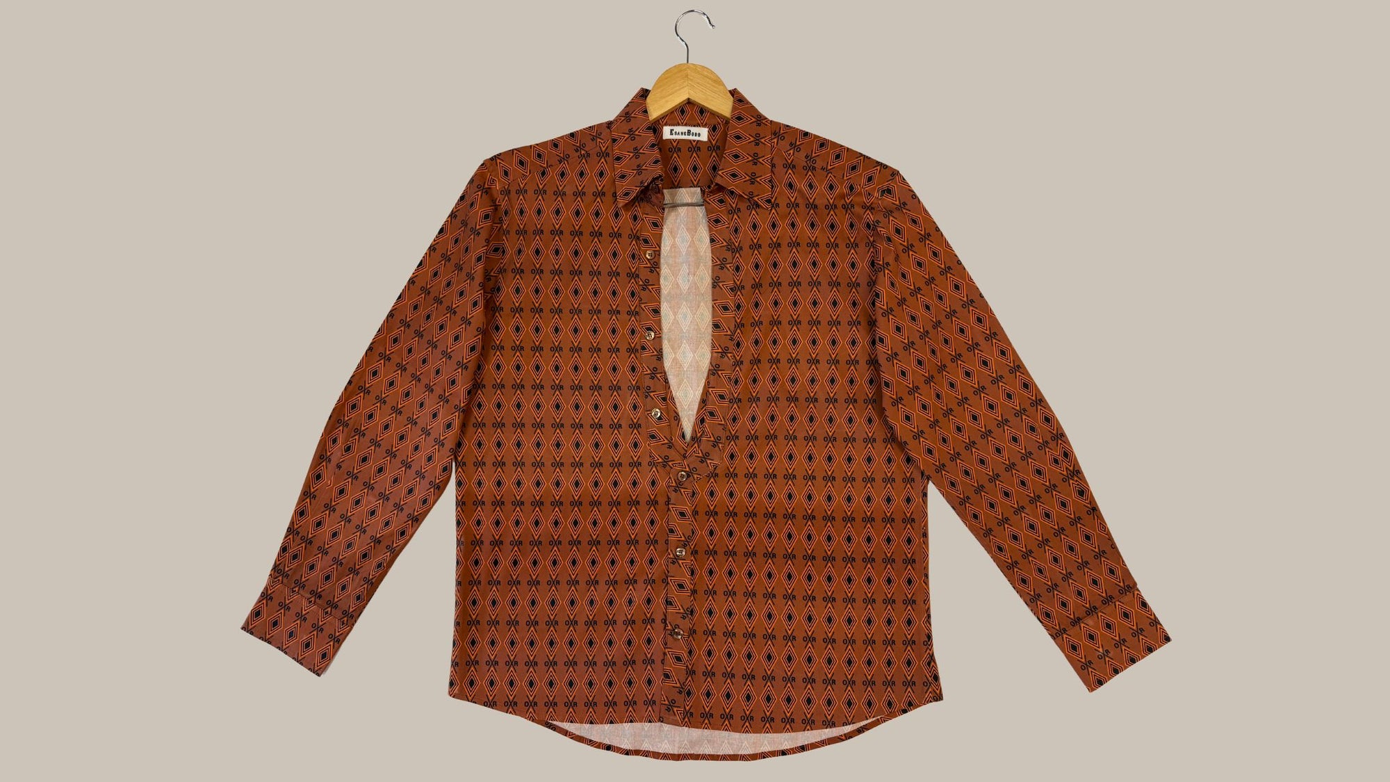 camicia a maniche lunghe arancione