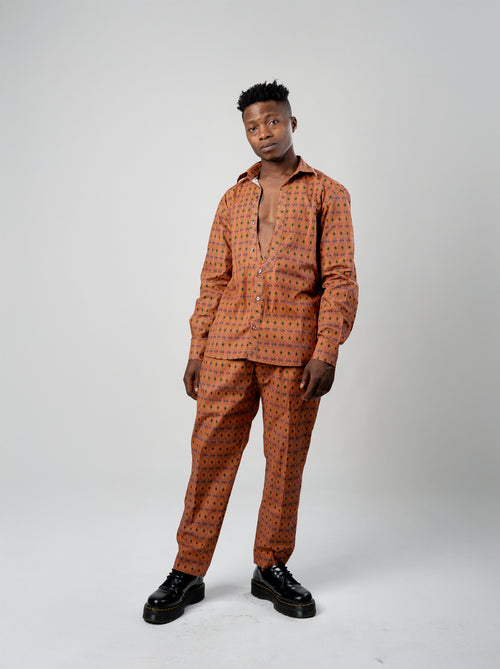 camicia a maniche lunghe arancione