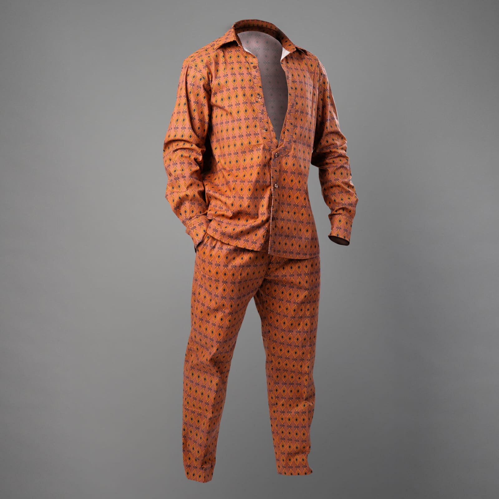 camicia a maniche lunghe arancione
