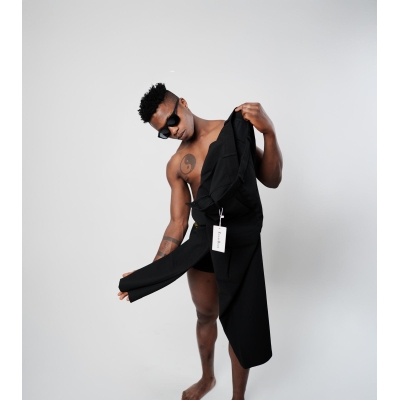 Alternative view of Modern Wide-Leg Trousers - High-Waisted, Relaxed Fit in Jet Black