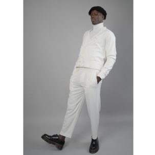 men’s tailored shirt & trousers set – white