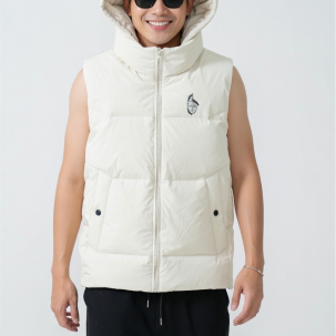 jack waterproof puffer vest – unisex (white / black)